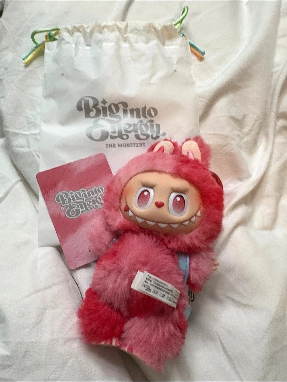 POP MART Big Into Energy The Monsters plush keychain Pink Plush Keychain Like